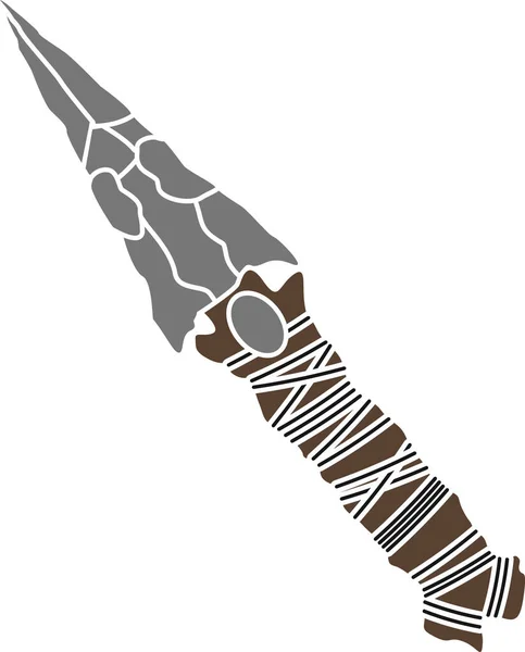 Cuchillo Piedra Prehistórico Antiguo Esténcil — Vector de stock