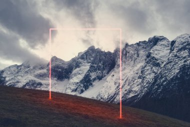 Norveç 'in doğal ve güzel kış manzarasının şaşırtıcı güzellikte kışı manzarası. Norveç' in doğası.
