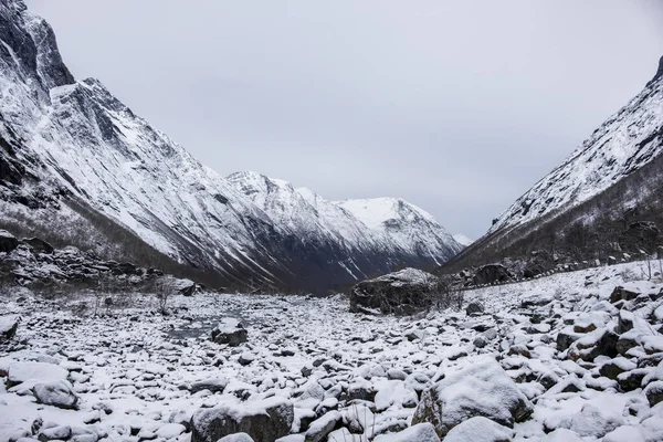 Incrivelmente Bela Vista Inverno Natureza Norueguesa — Fotografia de Stock