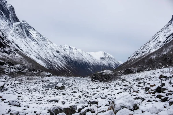 Splendida Vista Invernale Della Natura Norvegese — Foto Stock