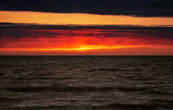 Belo Pôr Sol Mar Báltico — Fotografia de Stock