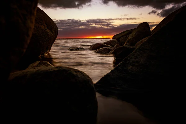 Belo Pôr Sol Mar Báltico — Fotografia de Stock