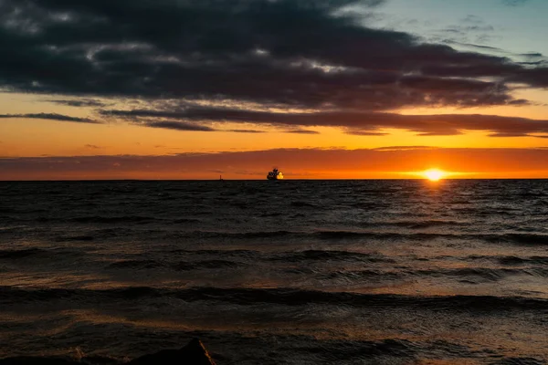 Belo Pôr Sol Mar Báltico — Fotografia de Stock