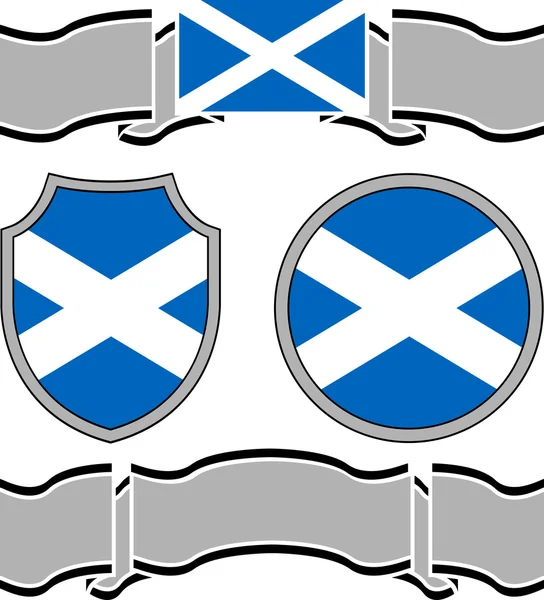Флаг Шотландии со знаменами — стоковый вектор