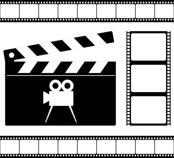 Clapper board and film — Stock Vector