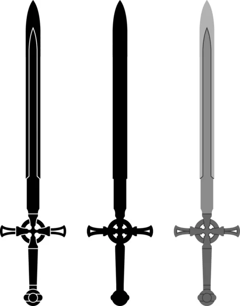 Espada medieval — Vector de stock