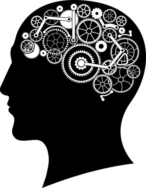 Head with gear brain — Stock Vector