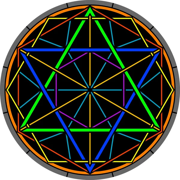 Cor hexagrama mágico — Vetor de Stock