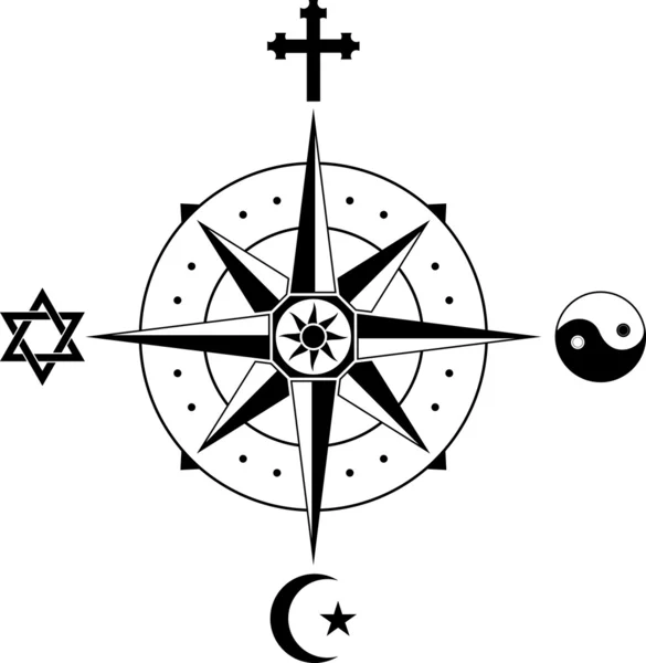 Compass of religions — Stock Vector