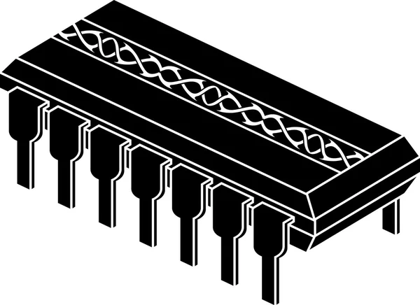 Stencil of chip with pattern — Stok Vektör