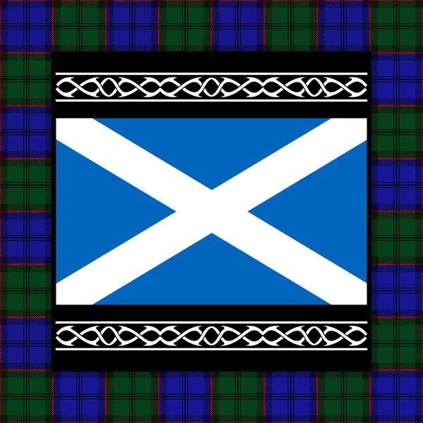 Bandera de Escocia con tartán — Archivo Imágenes Vectoriales