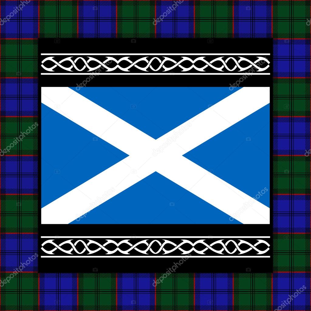 Flag of scotland with tartan. vector illustration