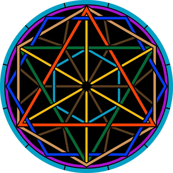 Color magic hexagram — Stock vektor