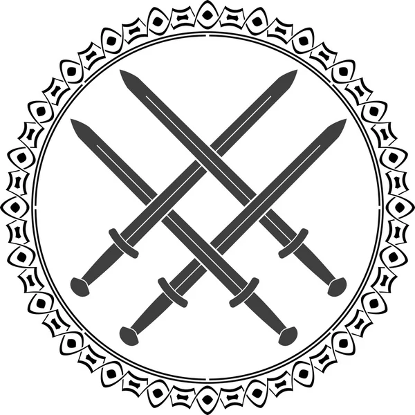 Symbole viking avec des épées — Image vectorielle