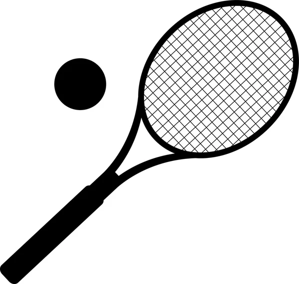 Raqueta de silueta de tenis — Vector de stock