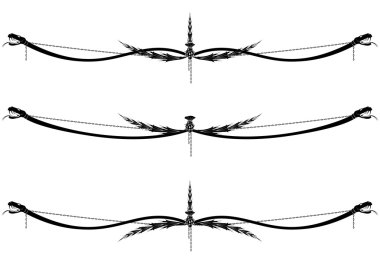 Set of dragons vignettes vector