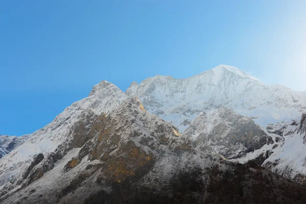 Hegyek Himalájában Kirándulás Manaslu Körül — Stock Fotó