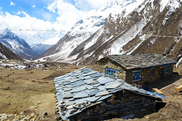 Деревня Непале Поход Вокруг Манаслу — стоковое фото