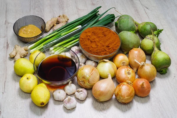 Ingredients for making Korean Kim Chi — Stock Image Ingredients Making Korean Kim Chi Stock Image