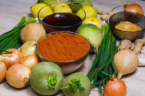 Ingredients for making Korean Kim Chi — Stock Image Ingredients Making Korean Kim Chi Stock Picture