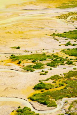 Ağustos ayı ortasında Donguz Orun Gölü kıyısı. Cheget.