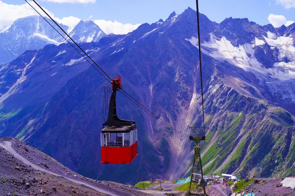 Teleférico Para Monte Elbrus Desfiladeiro Baksan Imagens Royalty-Free