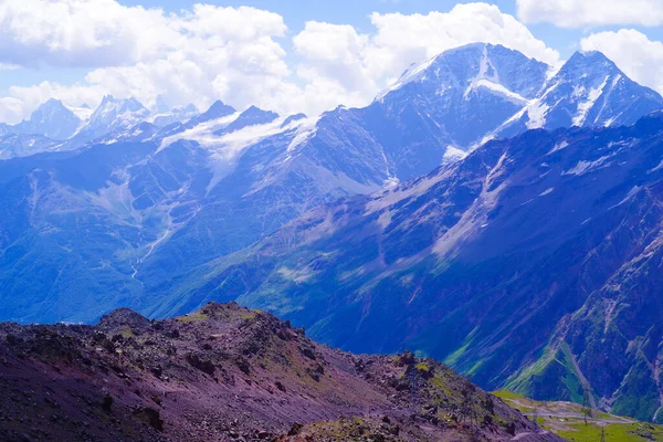 Panorama Del Valle Baksan Desde Monte Elbrus — Foto de Stock