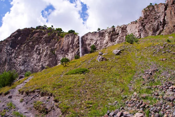 Cascada Azau Valle Del Río Baksan — Foto de Stock