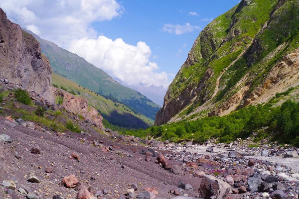 Dolina Rzeki Baksan Pobliżu Góry Elbrus Obrazek Stockowy