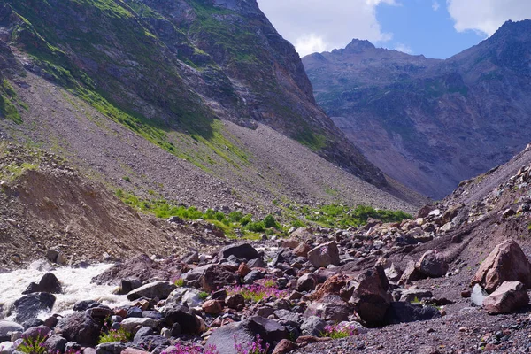 Elbrus Dağı Yakınlarındaki Baksan Nehri Vadisi Telifsiz Stok Imajlar