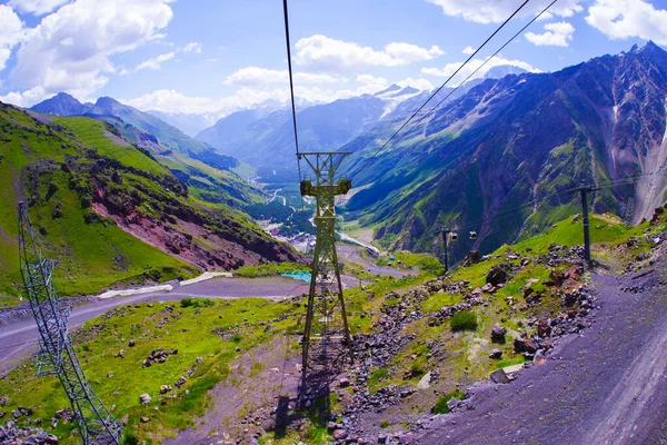 Teleférico Para Monte Elbrus Desfiladeiro Baksan — Fotografia de Stock