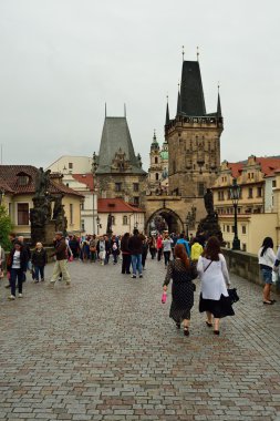 people on streets of Prague