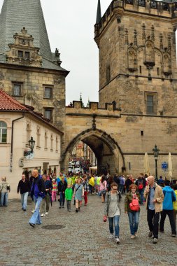 people on streets of Prague