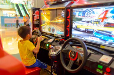 Interior of game zone