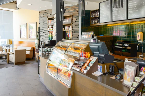 Interieur van Starbucks café — Stockfoto