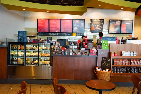 Interior of Starbucks cafe — Stock Photo, Image