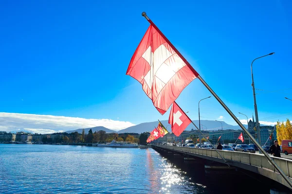 Vista do lago geneva — Fotografia de Stock