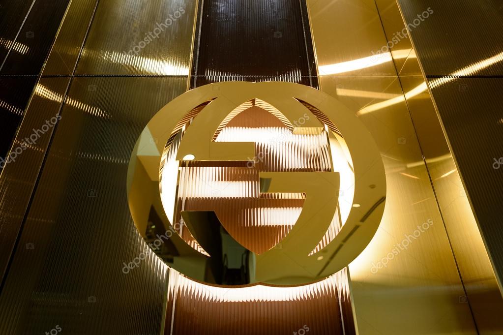SINGAPORE - NOVEMBER 07, 2015: Gucci sign in The Shoppes at Marina Bay Sands. Gucci is an Italian fashion and leather goods brand