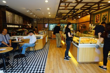 Shenzhen şehir merkezinde kafe iç