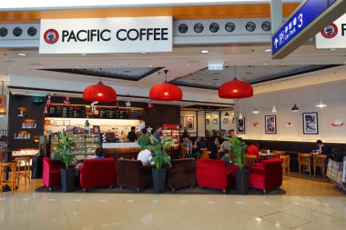Interior of Pacific Coffee cafe