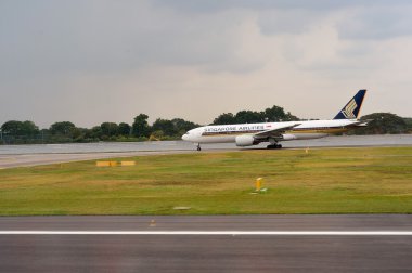 Changi Airport adlı Taksilemek uçak