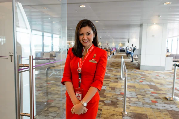 AirAsia członka załogi — Zdjęcie stockowe