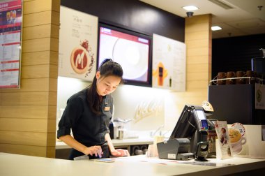 Çin'de Mccafe barista