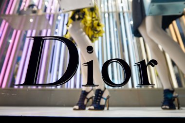Dior Logo on glass wall clipart