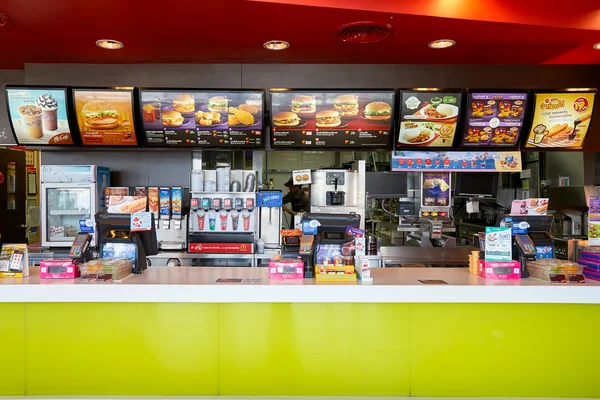 Inside of McDonald 's restaurant — стоковое фото