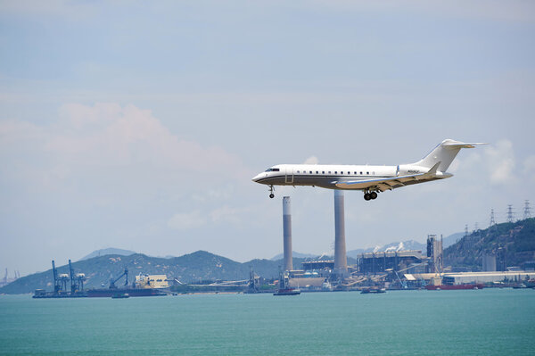 Bombardier Global Express aircraft landing