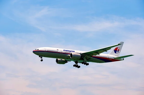 Stock image Malaysia Airlines aircraft landing