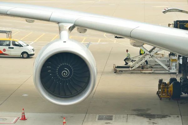 空客 A380 的发动机 — 图库照片