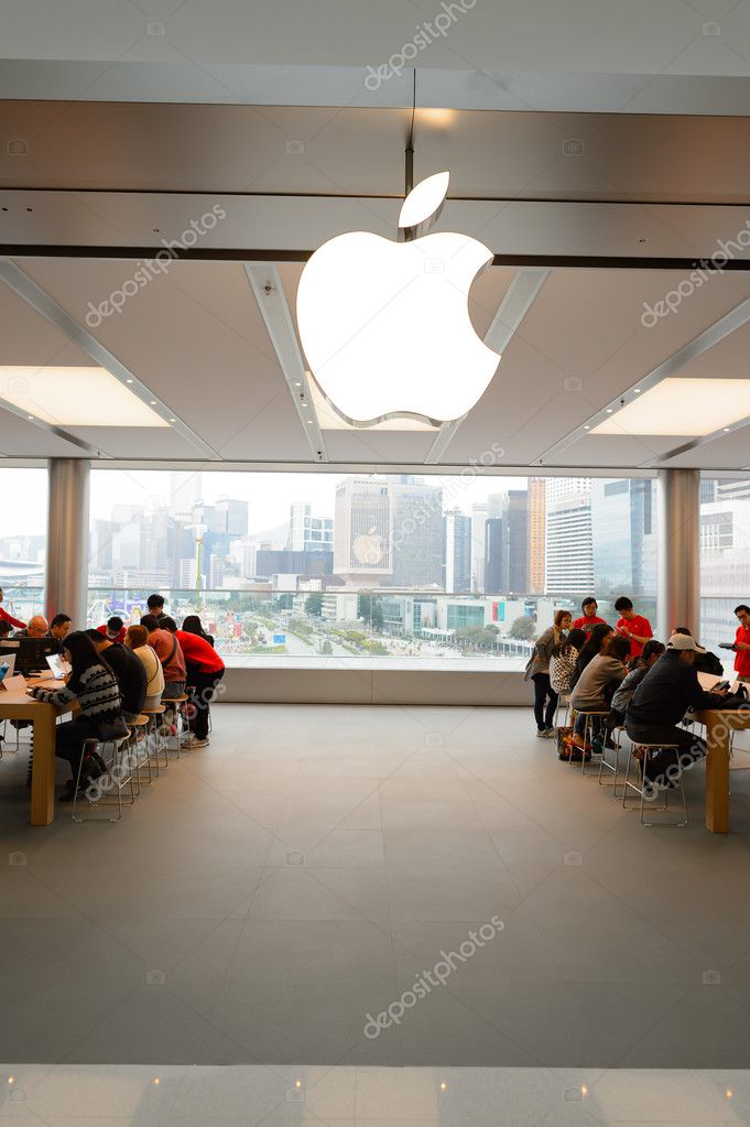 Innenseite Des Apple Store Redaktionelles Stockfoto