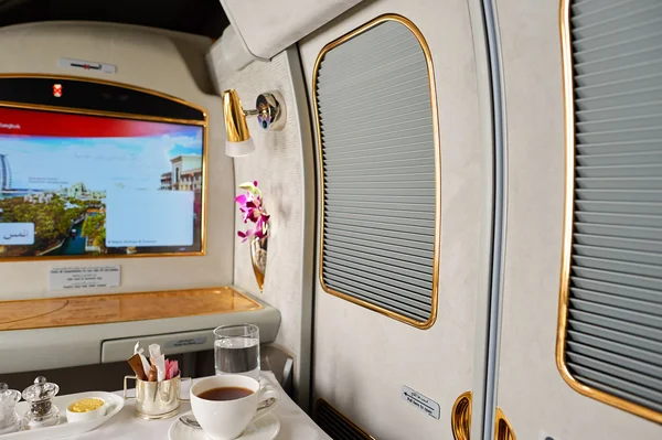 Inside of Emirates Airbus A380 — Stock Photo, Image